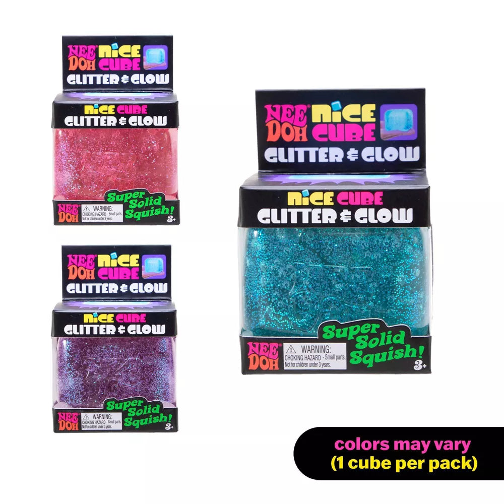 NeeDoh Nice Cube Glitter and Glow - (Random Color)